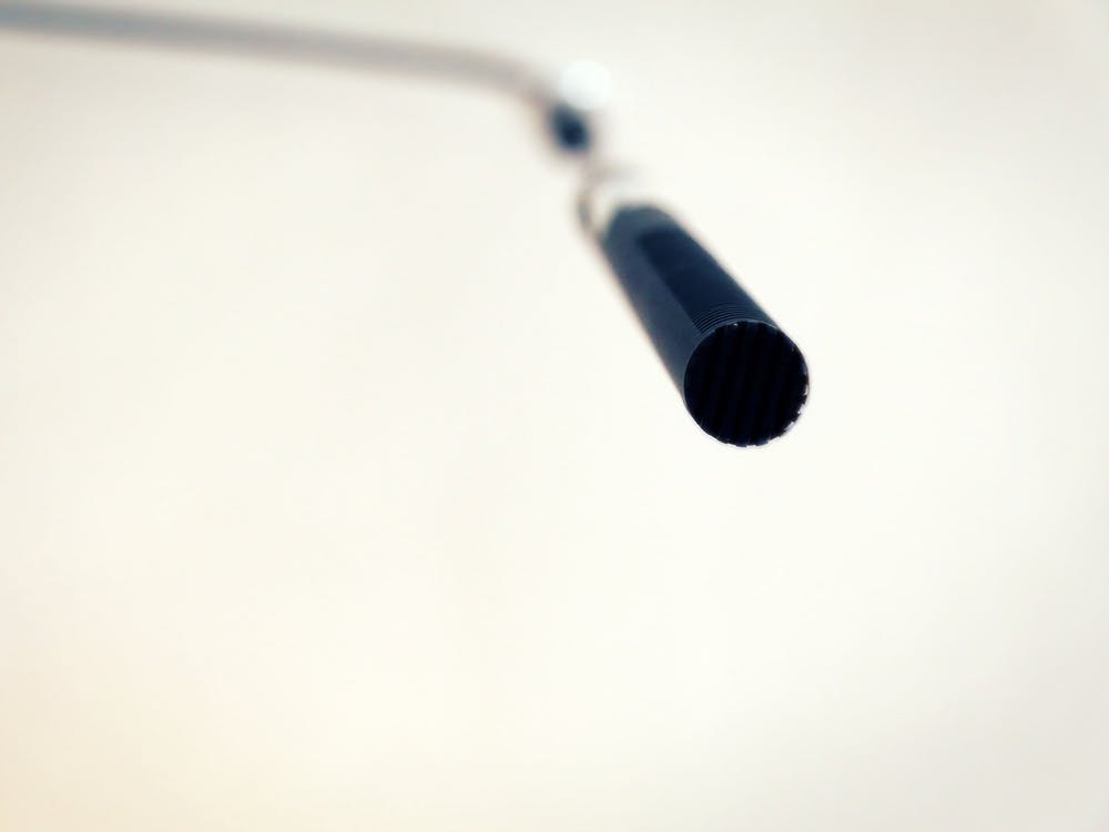 Condenser Microphone Hanging From The Ceiling
