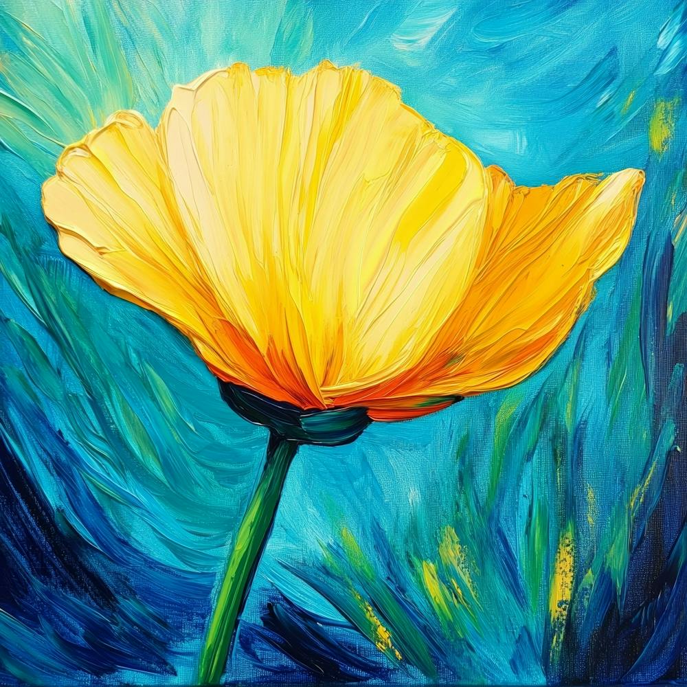 Yellow Poppy Art