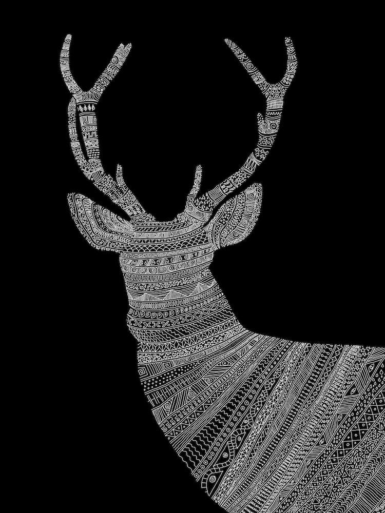 White Stag On Black