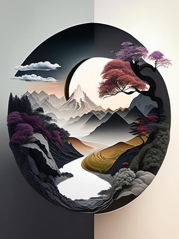 Landscapes 13, Yin and Yang Illustration