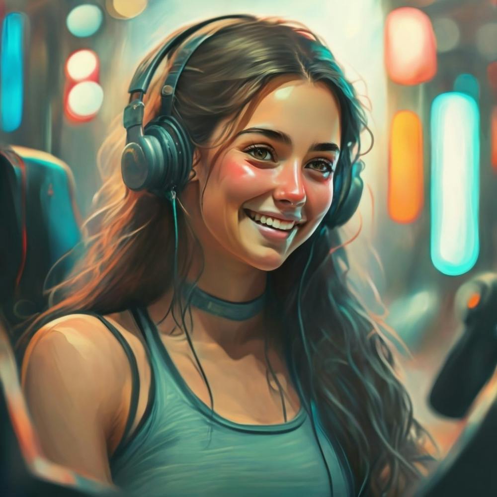 Girl With Headphones