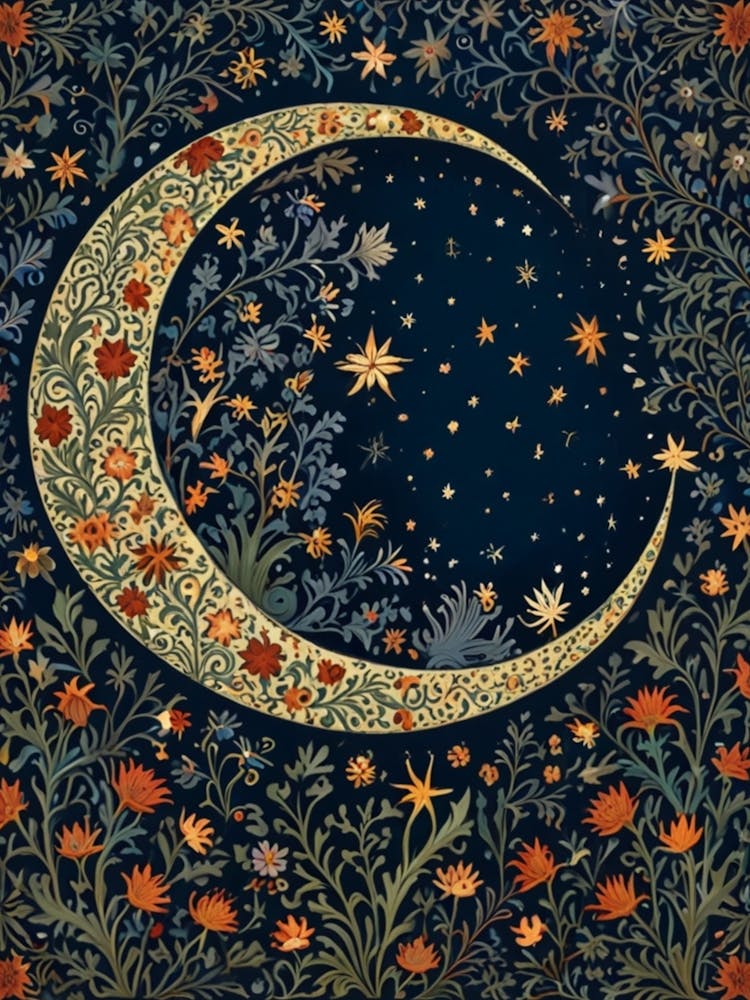 William Morris Moon And Flowers 66