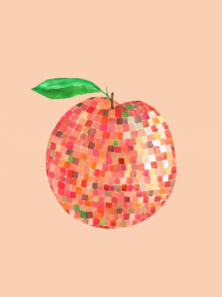 Disco Ball Peach Vertical