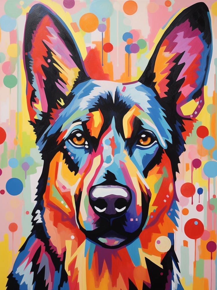 German Shepherd Pop Art Paint 2