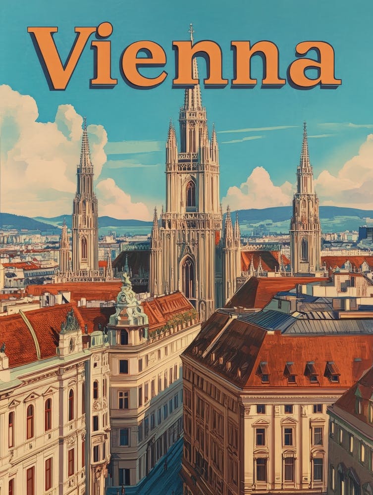 Aihrgdesign A Vintage Travel Poster Of Vienna 1