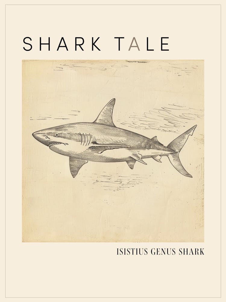 Isistius Genus Shark Vintage Illustration 1 Poster