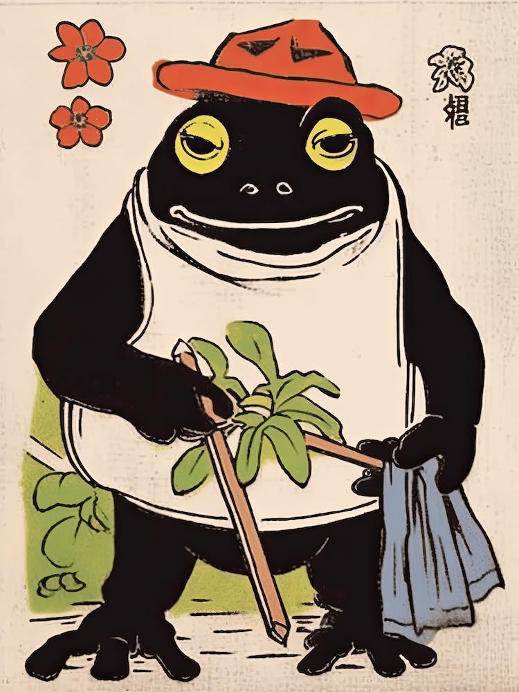 Frog In The Garden,  Matsumoto Hoji Inspired Japanese 6