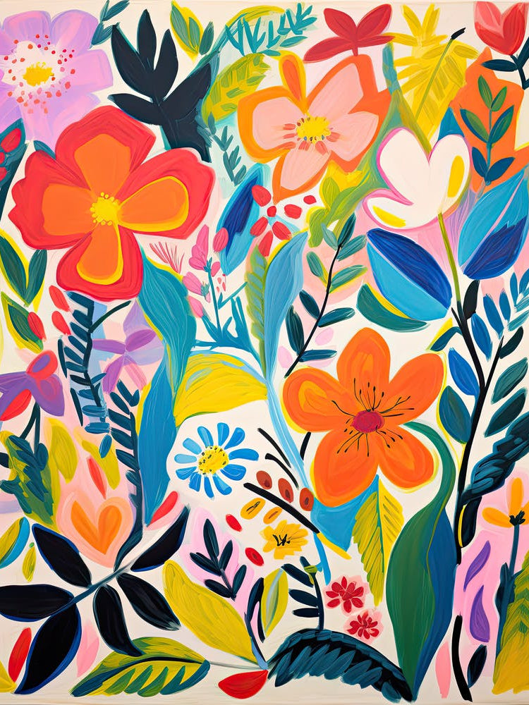 Floral Fantasy; Matisse Style Radiant Whimsy