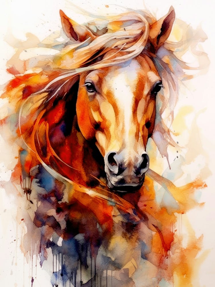 Horse Watercolor Painting animal