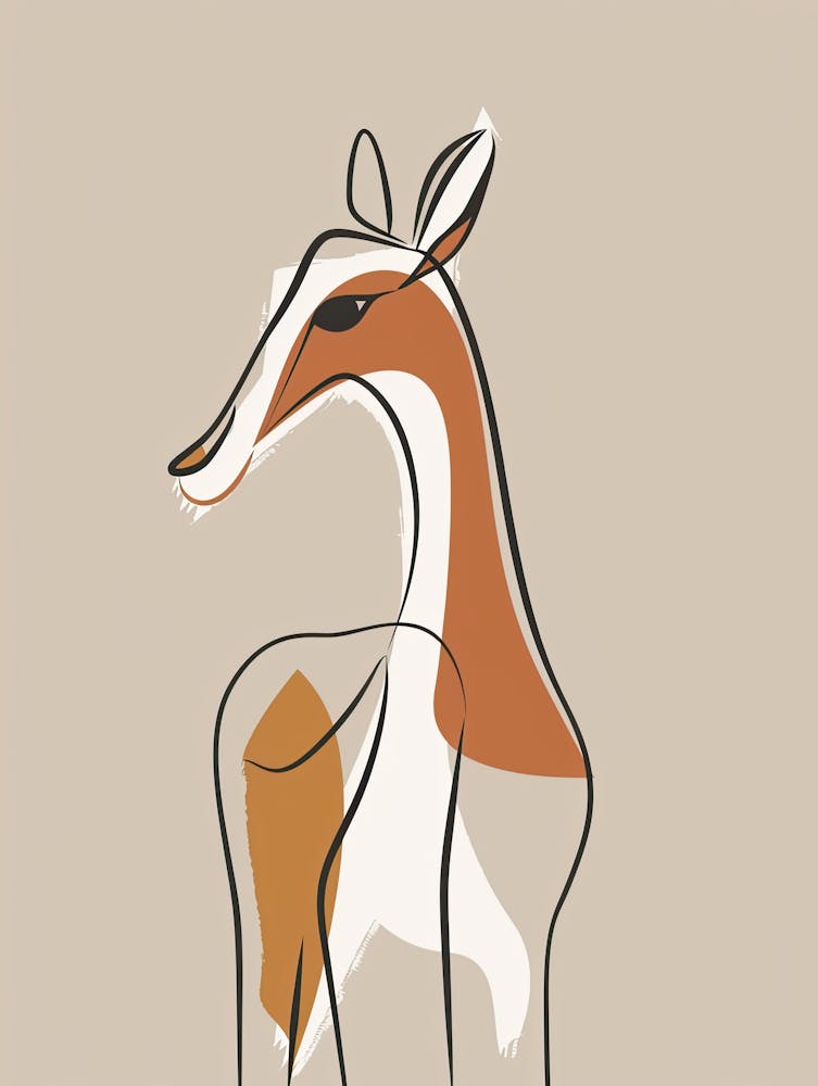 Giraffe - Boho, Line Art 23