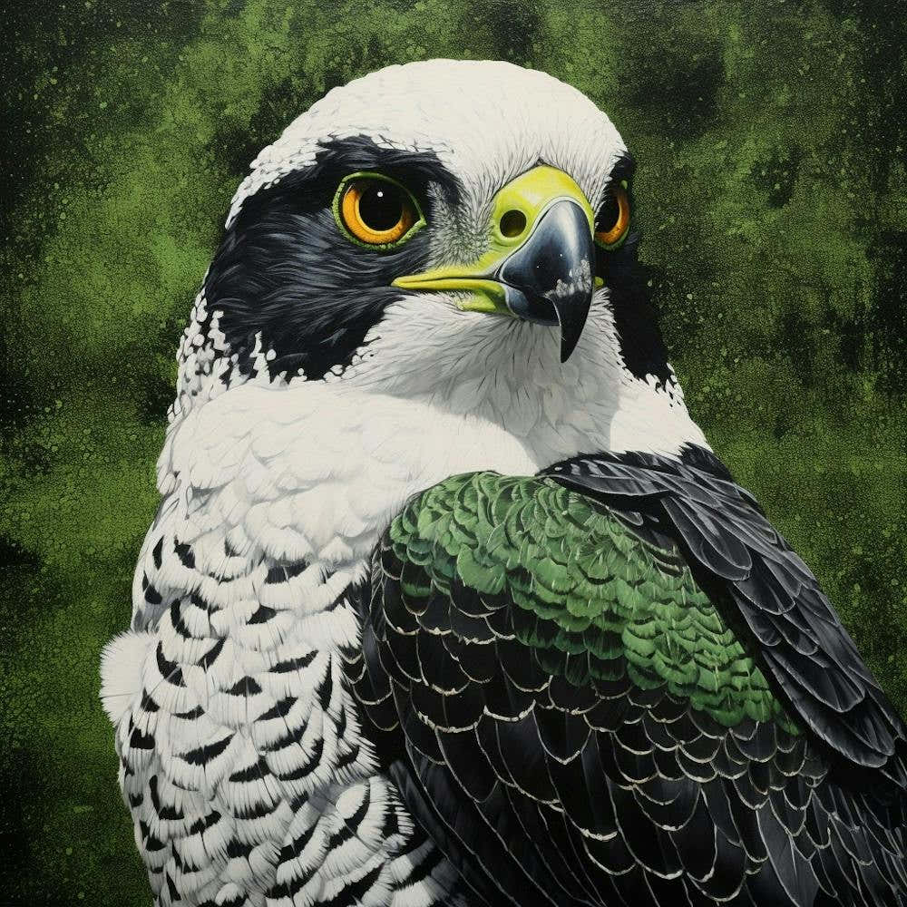 Ohara Koson Inspired Bird Painting Falcon 4 Square