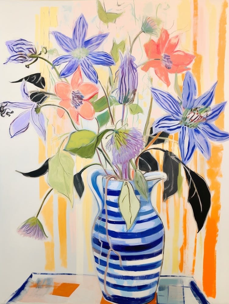 Flower Painting Fauvist Style Passionflower 1