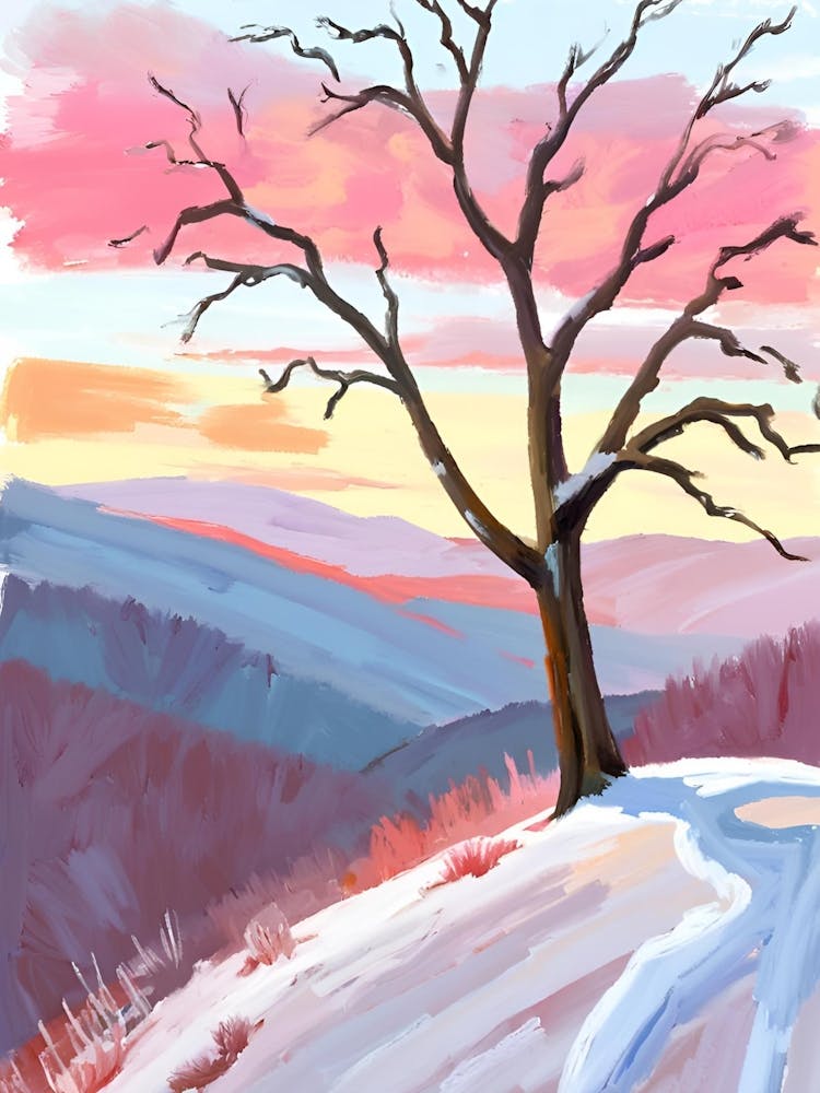 Bare Tree At Sunset