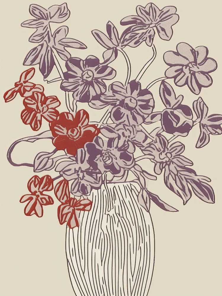 Floral Still Life Sketch Line Art 6