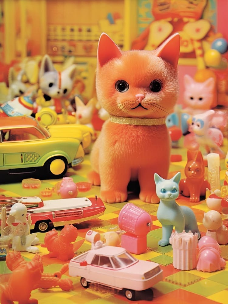 Plastic Toy Kittens Kitsch 2
