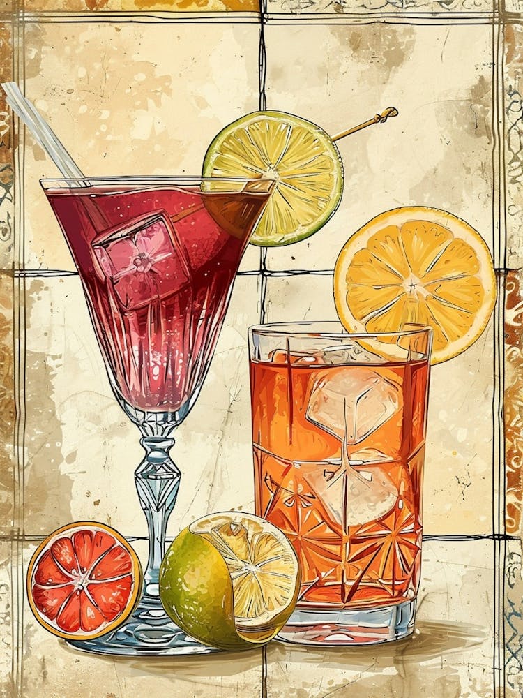 Fruity Cocktails Watercolour 2