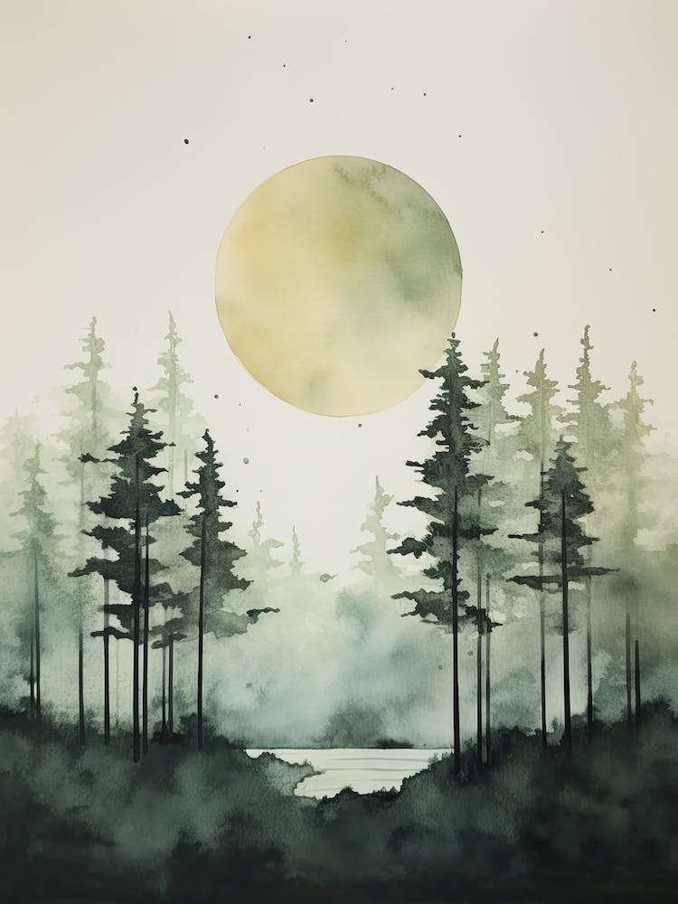 Aquarell des Ituri-Waldes Demokratische Republik Kongo 1