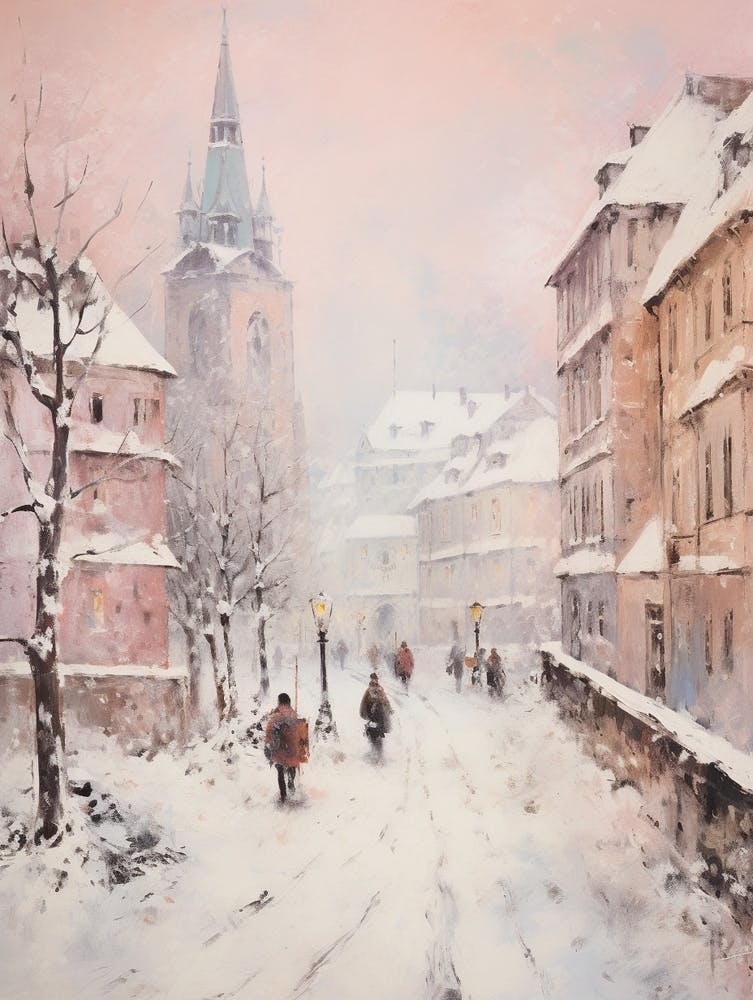 Dreamy Winter Painting Munich Germany 1