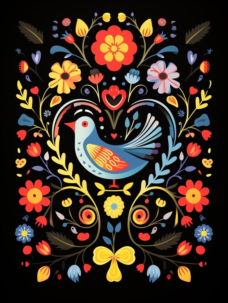 Folk Bird Illustration Dove 2