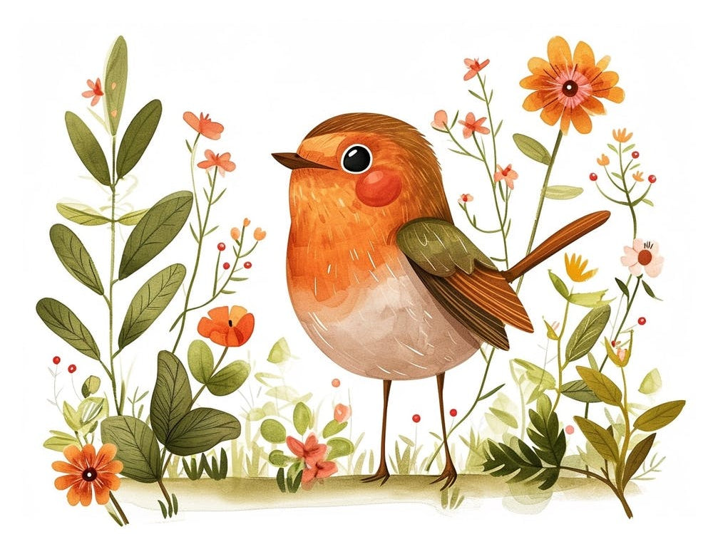 Little Floral Robin 4