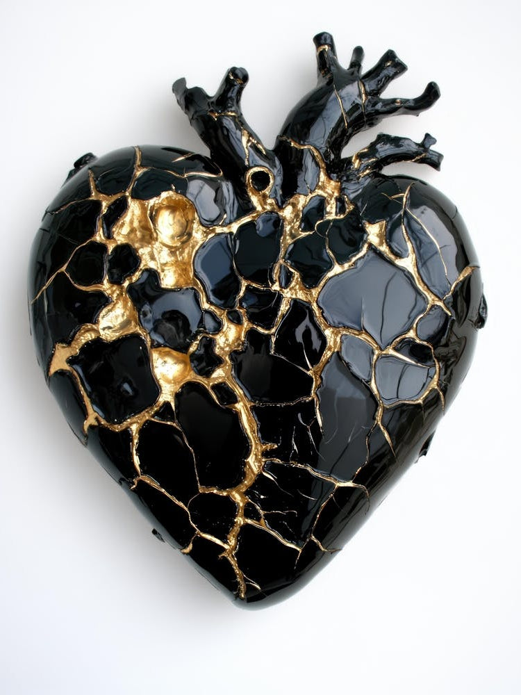 Black And Gold Heart
