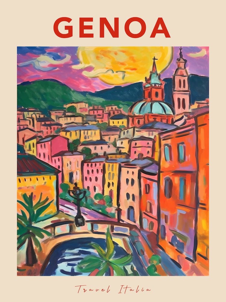 Genoa Italia Travel Poster