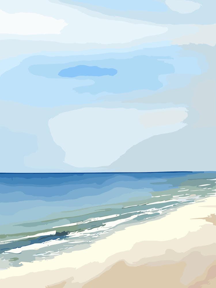 Folly Beach 2, South Carolina Watercolour