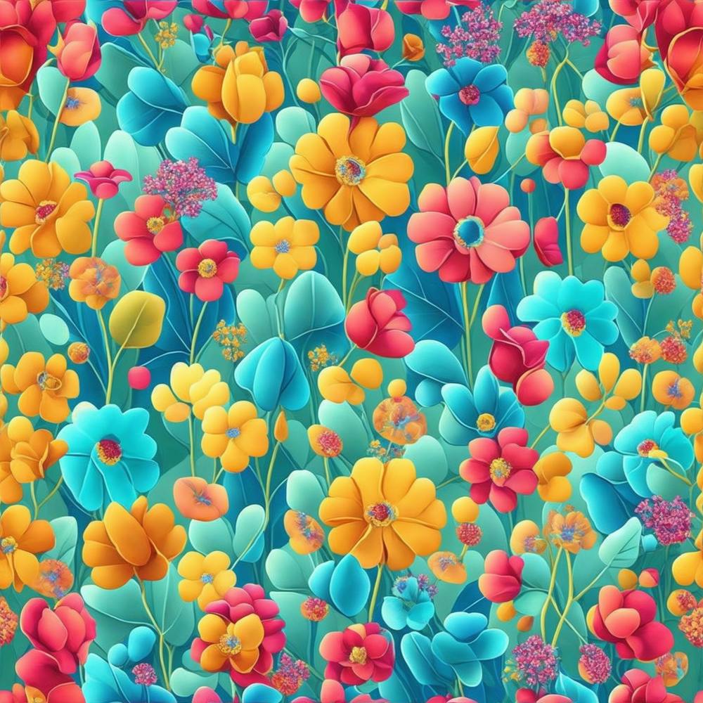 Colorful Flowers Seamless Pattern