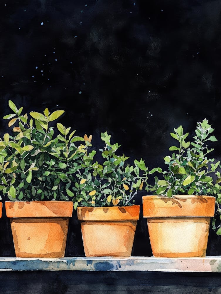 Four Potted Plants
