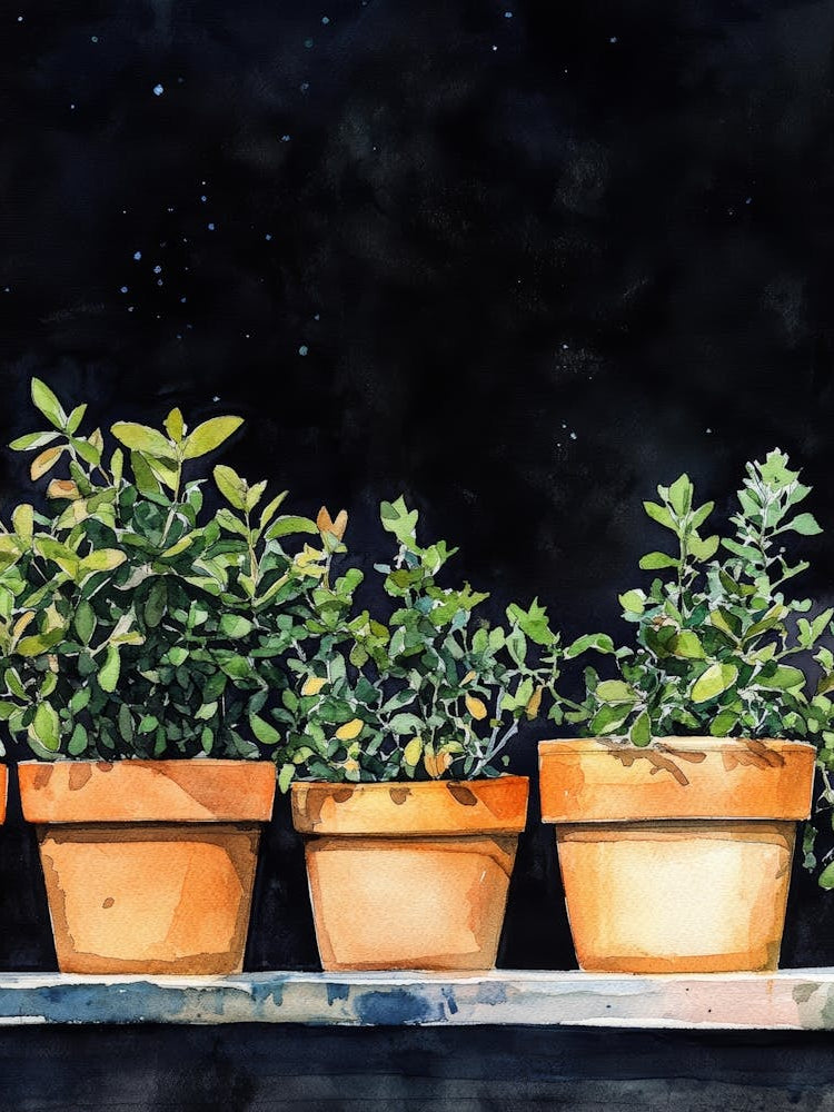 Four Potted Plants