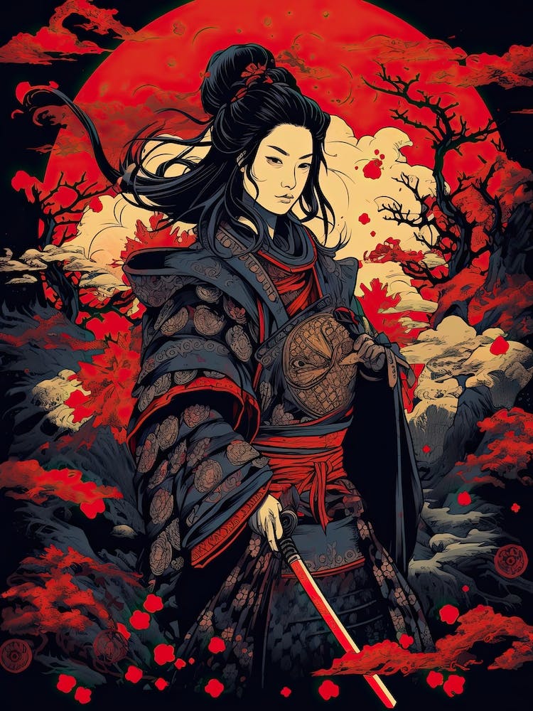 Samurai Ukiyo E Style Illustration 5