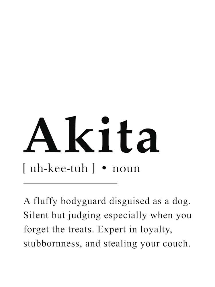 Akita Definitions-Poster - Wörterbuch