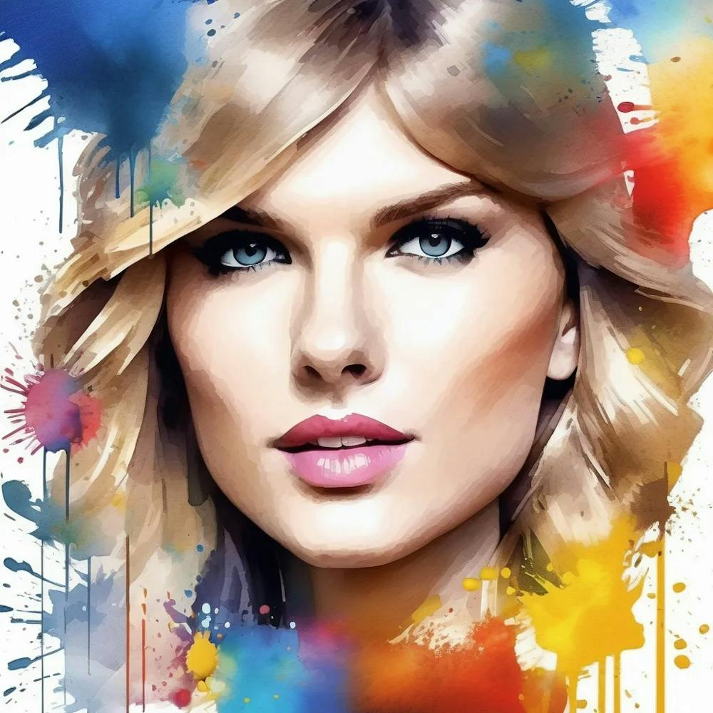 watercolour Taylor Swift portrait