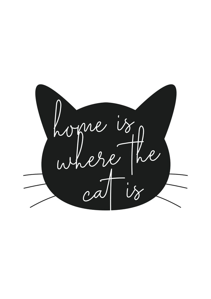 Home Is Where The Cat Is Silhouette