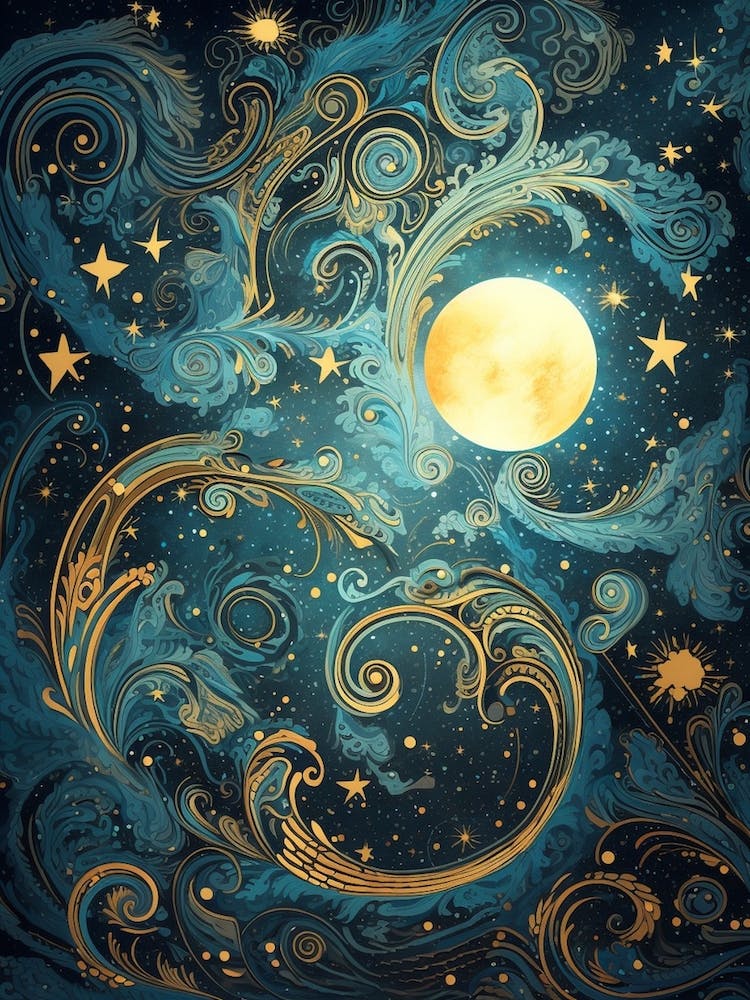 Blue And Gold Celestial 1