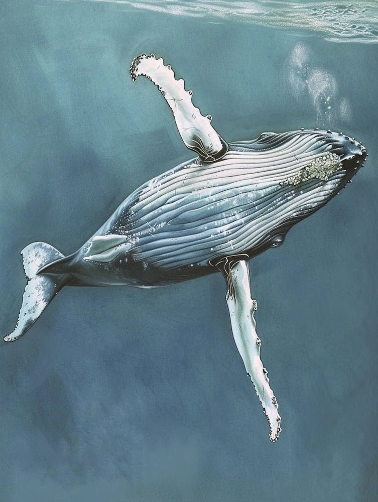 Humpback Whale Pastel Watercolour 4