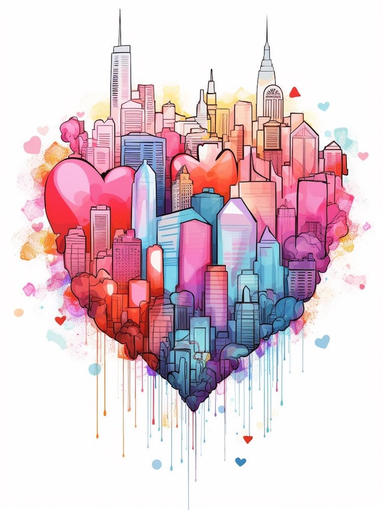 Heart Doodle Skyline 1
