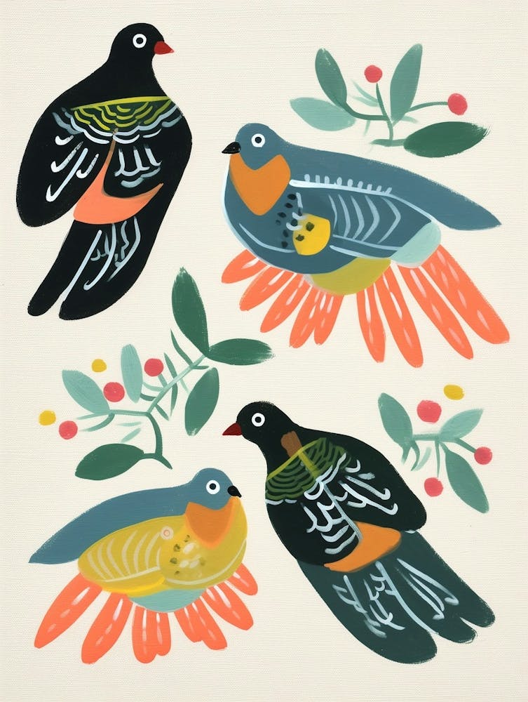 Folk Style Bird Painting Harrier