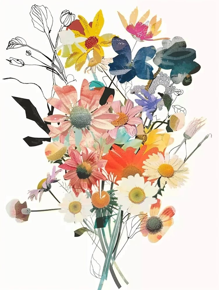 Oxeye Daisy Collage Flower Bouquet