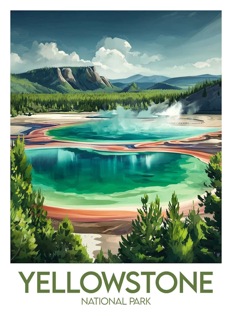Affiche de voyage Yellowstone National Park 1