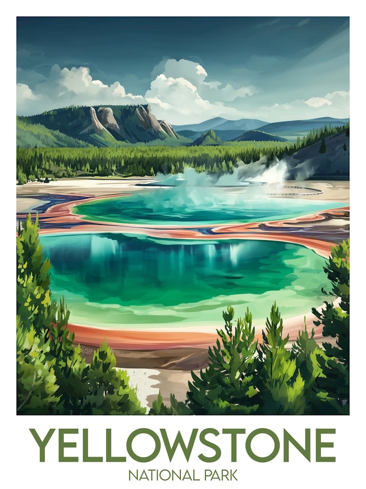 Reiseplakat Yellowstone Nationalpark 1