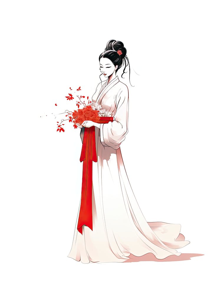 Chinese Woman, lineart