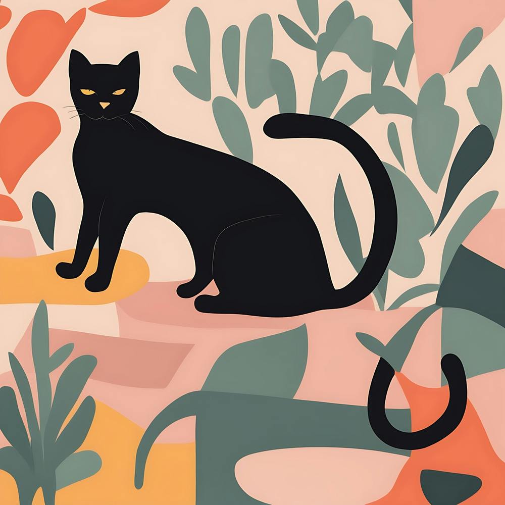 Matisse inspired Black Cat