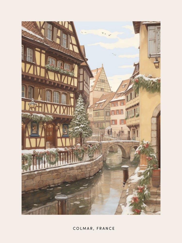Vintage Winter Poster Colmar France 3