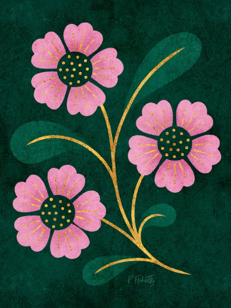 Wild Rose in Pink and Gold