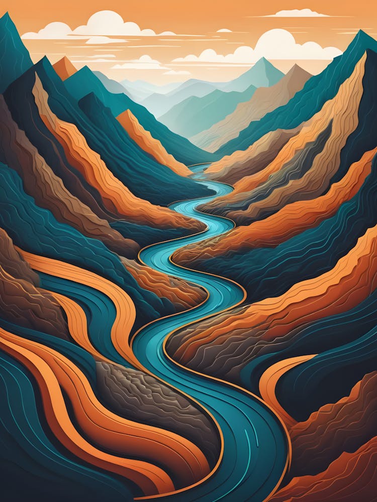 Abstract Mountain Landscape 11