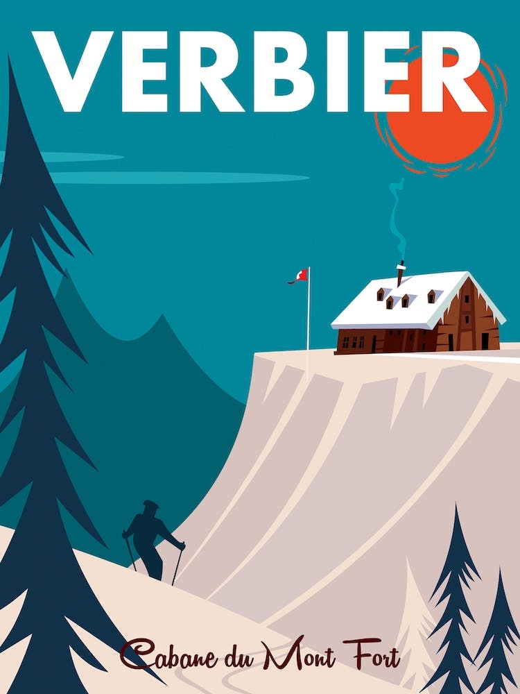Verbier Mont Fort Poster