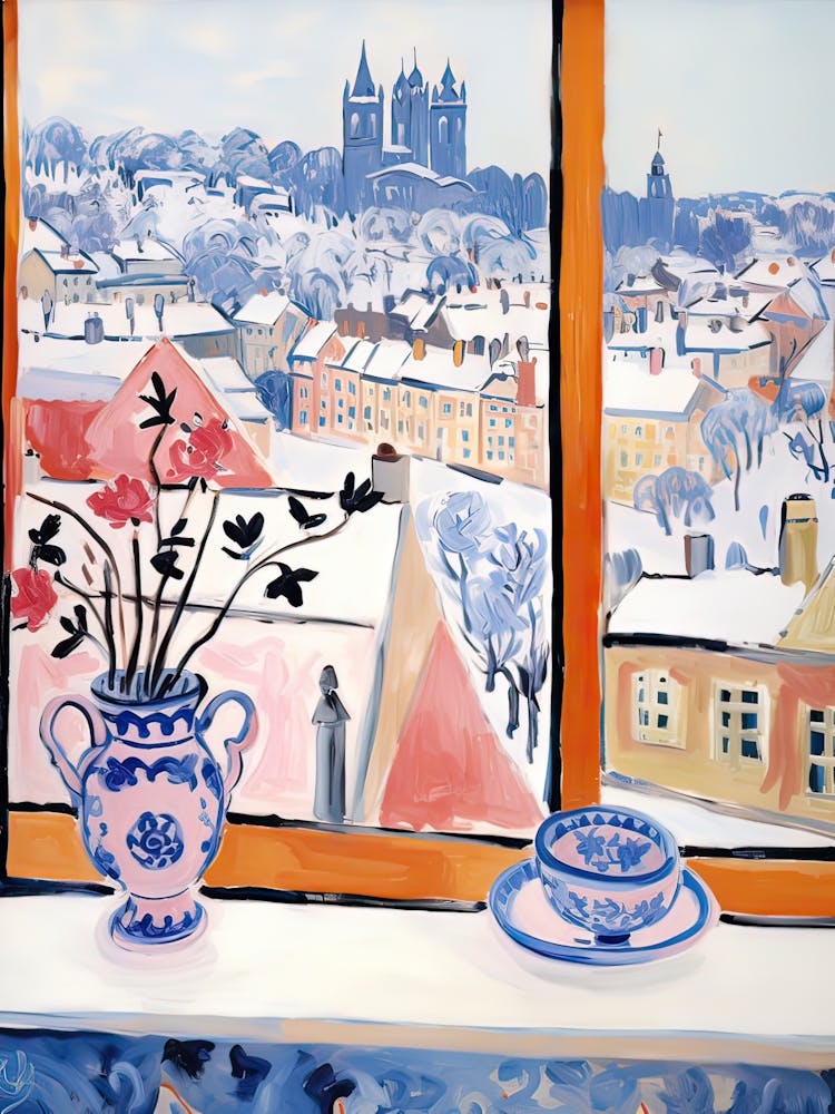The Windowsill Of Prague   Czech Republic Snow Inspired By Matisse 4
