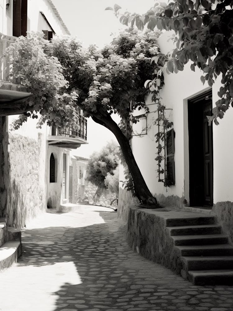 Bodrum, Turquie, Photographie Méditerranéenne Noir Et Blanc Analogue 1
