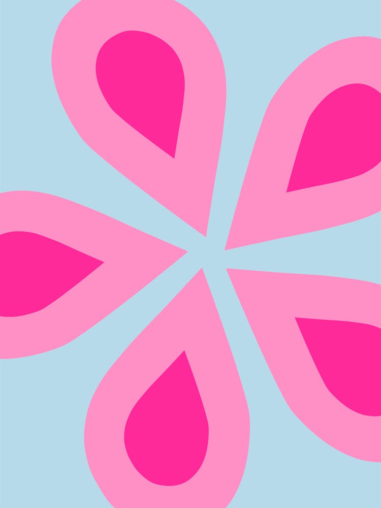 Abstract Floral Pink And Blue